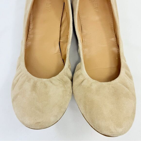 J. Crew Factory Anya Neutral Nude Tan Suede Leather Stretch Side Ballet Flats - Picture 9 of 14